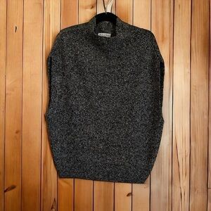 Michael Stars Los Angeles designer grey multi color sweater vest high neck L